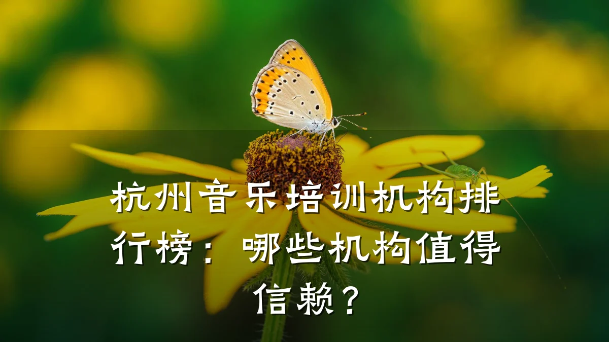 杭州音乐培训机构排行榜：哪些机构值得信赖？